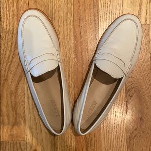 J Crew White Loafers - never worn